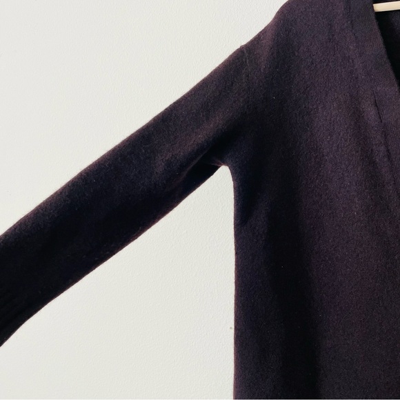 The Frankie Shop XS/SMALL Emi 100% wool long Vneck cardigan in Dark Plum - Picture 6 of 9